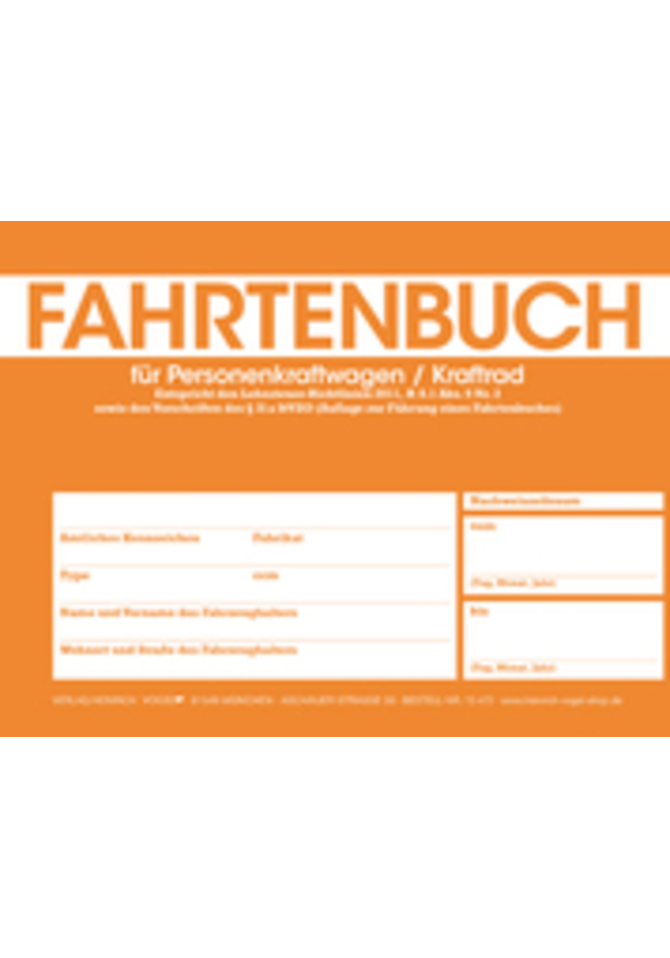 Fahrtenbuch für Pkw und Kraftrad