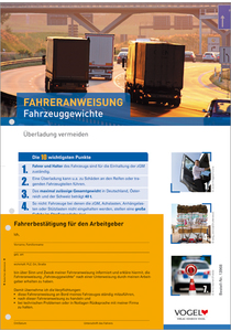 Fahreranweisung Fahrzeuggewichte - Überladung vermeiden