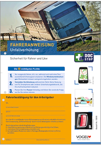 Fahreranweisung Unfallverhütung