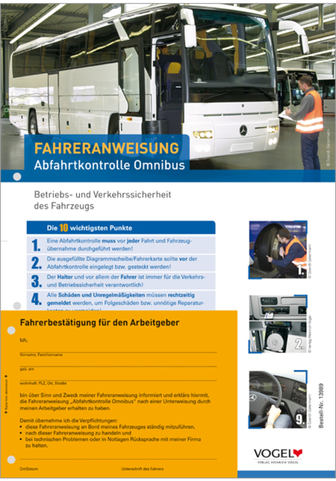 Fahreranweisung Abfahrtkontrolle Omnibus
