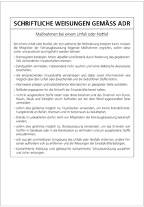 Schriftliche Weisungen gemäß ADR
