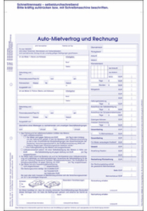 Kfz-Mietvertrag und Rechnung