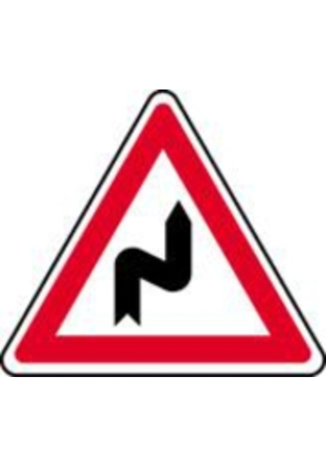 Verkehrszeichen  (105-20) Doppelkurve rechts 