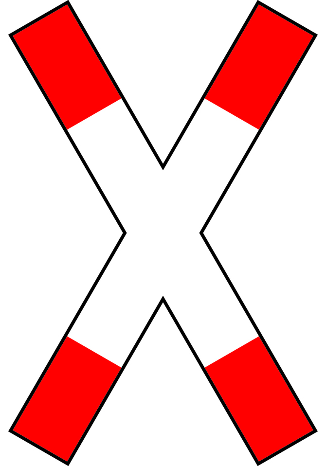 Verkehrszeichen  (201) Andreaskreuz 
