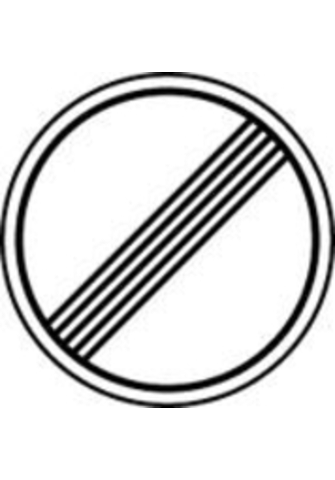 Verkehrszeichen (282) Ende sämtlicher Streckenverbote 