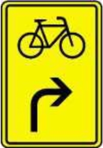 Verkehrszeichen (442-20) Vorwegweiser f&uuml;r Radfahrer rechts 