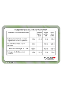 Bußgeldkarte Fahrrad       