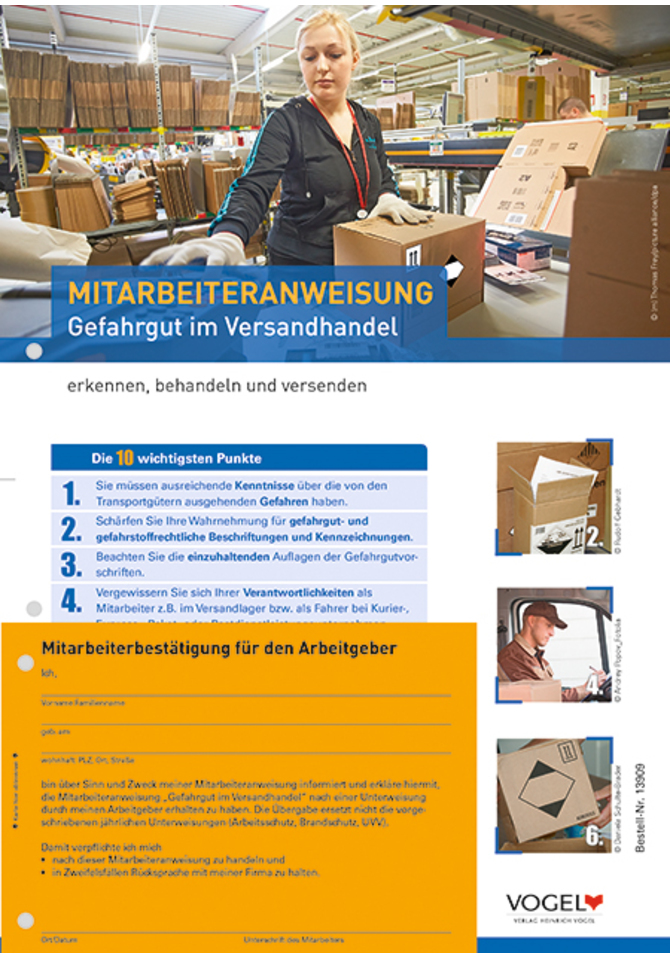 Mitarbeiteranweisung Gefahrgut im Versandhandel