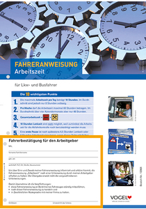 Fahreranweisung Arbeitszeit für Lkw- und Busfahrer