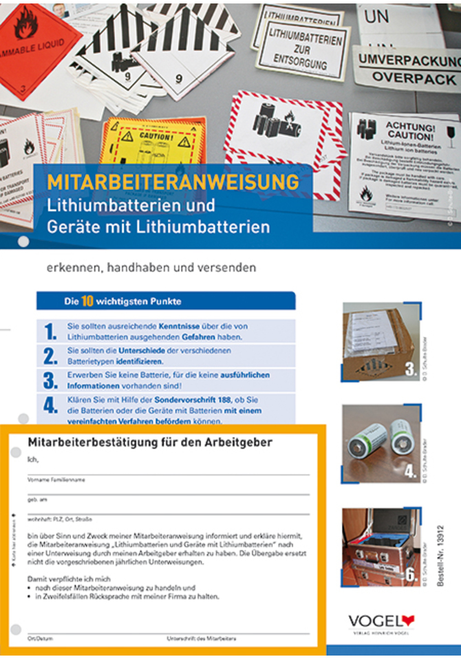 Mitarbeiteranweisung Lithiumbatterien