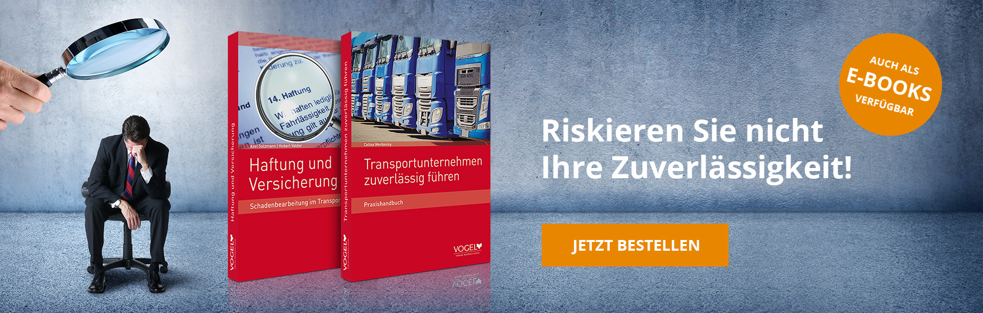 Zwei Praxishandbücher zu Haftungs- und Versicherungsfragen im Transportgewerbe als E-Book verfügbar - zur Seite Artikelseite Haftung und Versicherung (E-Book)